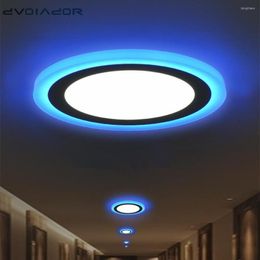 Recessed Downlight Panel Round LED Light 6W 9W Double Color Indoor Living Room Shop Bright Ceiling Spot