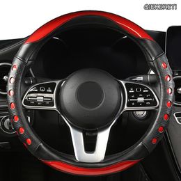 Steering Wheel Covers QIEKERETI Microfiber Leather Car Cover For I20 I30 I40 Tucson Solaris Ix35 Creta Santa Fe Kona Elantra