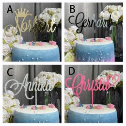 Party Supplies Custom Acrylic Bride Shower Cake Topper Unique Heart Star Crown Brithday Personalized Wood Wedding