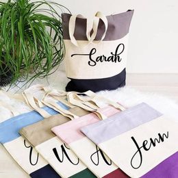 Gift Wrap Custom Name Or Pattern Beach Bag Personalised Bridesmaid Tote Cotton Canvas Wedding Bags