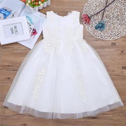 Girl Dresses Infant Kids Ball Gown Party Formal Flower Water-soluble Princess Pageant Gowns Tulle Maxi Wedding Dress