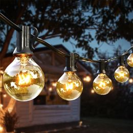 Christmas Decorations 25Ft G40 Globe Bulb String Lights with 25 Glass Vintage Bulb Outdoor Patio Garden Garland Decorative Fairy Christmas lights 220921