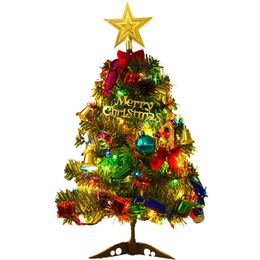 Christmas Decorations 304560cm PVC Mini Christmas Tree With 23 Pcs Christmas Tree Decoration Accessories Xmas Light String For Home Dector 220921