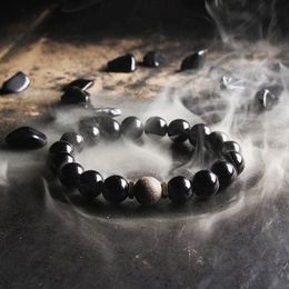 Fashion Obsidian Energy Bracelet Men New Natural Lava Stone Moonstone Bracelets for Women Volcanic Rock Diffuser Jewellery Pulsera