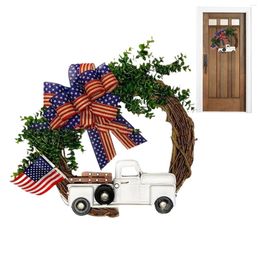 Decorative Flowers Patriotic Wreath For Front Door Decors Independence Day Christmas Thanksgiving All Seasons Garland