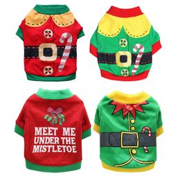 Dog Apparel Christmas Vest Shirt Year Soft Cotton Clothes Cute Printed Small s Cats Festival Cosplay Costumes 220920