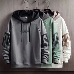 Felpe con cappuccio da uomo Primavera Autunno Kpop Moda Harajuku Lettera Stampa Streetwear Abbigliamento di tendenza 220920