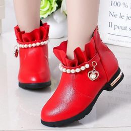 Boots Kids Snow Short Ankle Patent Leather Fashion Boys Girls Autumn Boot Platform Zipper Non slip Children Flat Shoes 220921