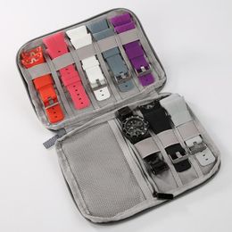 Watch Boxes Multifunction Portable Strap Organizer Band Box Storage Bag Watchband Holder Travel Case Gray Black Colors