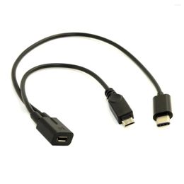 Computer Cables Micro USB Female To 3.1 USB-C Type C & Male Splitter Charge Extension Cable