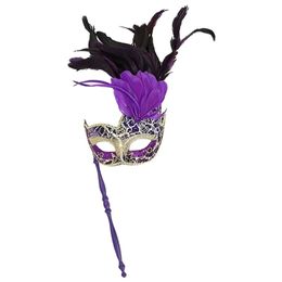 Party Masks Masquerade mask Wedding Carnival Performance Purple Costume Sex Lady Venice Feather Sexy Halloween 220920