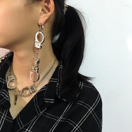 Dangle Earrings Creative Handcuffs Key Shape Silver Colour For Women Girl Unique Punk Party Geometric Drop Cool Jewellery