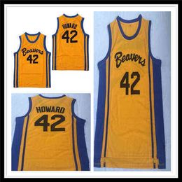 Wskt College Wears Men's Teen Wolf Moive Beacon Beavers Basketball 42 Scott Howard Jersey Cheap Yellow Stitched s Top Quality Size