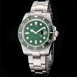 new 2022 top ceramic bezel mens watches automatic mechanical movement green watch stainless steel original Gliding BRACELET 5ATM Swim Wrist