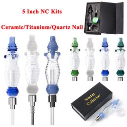 Smoking Pipes NC Kits Nector Collectors Hookahs Colourful Oil Burner Pipes 510 Thread Dab Rigs With Quartz Nail Titanium Nails Or Ceramic Tips Bongs