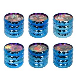 LADY HORNET 63mm Smoking Zinc Alloy Tobacco Herb Grinder Rainbow Colour with Sharp Diamond Teeth Display Packing Wholesale