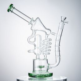 Matrix Hookahs 12.6 Inch Heady Glass Bong Recycler Rig 14mm Female Joint With Bowl Oil Dab Rigs Sidecar Water Pipes