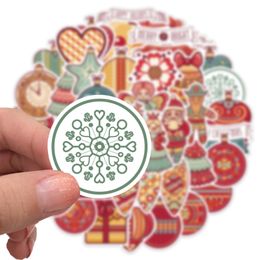 48Pcs Cartoon Christmas Baubles Stickers Skate Accessories Vinyl Waterproof Sticker For Skateboard Laptop Luggage Car Decals Party Decor