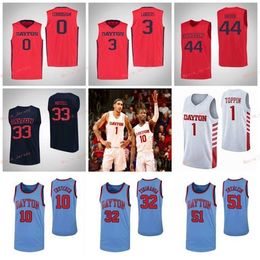 Nik1 Stitched Custom 0 Rodney Chatman 1 Obi Toppin 10 Jalen Crutcher 11 Sean Loughran Dayton Flyers College Men Women Youth Jersey