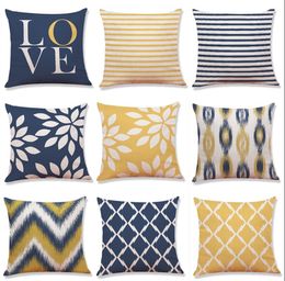 Pillow Case Geometry Pillowcase Cotton Linen Printed 18x18 Inches Euro Pillow Cushion Covers Car Home Party Decoration