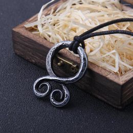 Pendant Necklaces Iron Colour Viking Odin Rune Necklace With Stainless Steel Chain As Men Gift Wooden Box