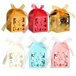 Wrap regalo 10/20/50pcs Candy Boxes Little Bear Sweet con nastro Baby Shower Birthday Children's Children's Day Decorgift Festa