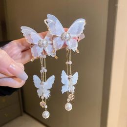 Dangle Earrings Trendy Long Tassel Transparent Yarn Butterfly Earring Drop For Women Girl Party Jewellery