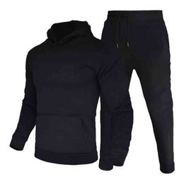 Men's Tracksuits 2021 New Men's New Fashion Brand Hooded Sports Suit Men's Hooded Top and Pants T220916