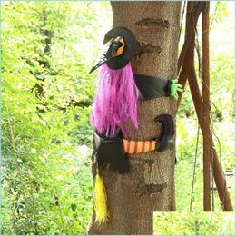 Party Decoration Halloween Witch Doll Crashing Into Tree Door Porch Drop Delivery 2021 Home Garden Festive Party Supplies Event Mjbag Dhxsb