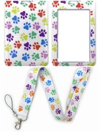 Cell Phone Straps & Charms Colorful dog paw print Holder Japanese Anime Cosplay Cartoon Neck Strap Lanyards ID Badge Card Keychain Whollesale gift #013