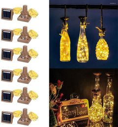 Strings 2m 20LEDs Wine Bottle Lights Copper Wire Fairy Solar Powered Garland String Light For Party Decoration Christmas