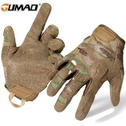 Five Fingers Gloves Men Camouflage Tactical Full Finger Gloves Airsoft Army Military Sports Riding Hunting Hiking Bicycle Cycling Paintball Mittens 220921