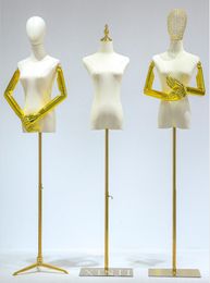 Shiny Colour Golden Mannequin Full Body Model Dressmaking With Base On Promotion