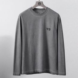 HW7M Men T Shirts y3 Long Sleeve Sweater Autumn Winter Casual Sports Top Loose Letter Print Retro