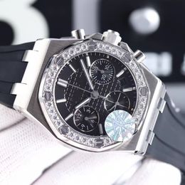 AT Diamond Watch 37mm ladies women watches gift 7750 timing movement Fine steel rubber watchband designer