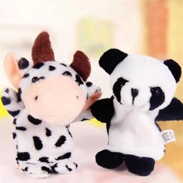 10CM Funny Baby Plush Toy Animal Finger Puppet Double Layer with Feet Storytelling Props Doll Hand Puppet Kids Toys Child Gift ZM921