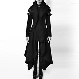 Women's Trench Coats Women's Casual Black Long Women Gothic Cool Plus Size 5XL Slim Hooded Zipper Vintage Winter Female Punk Overcoats