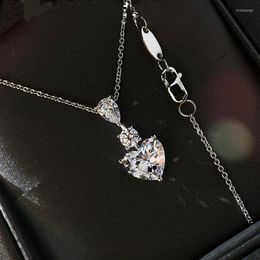 Lockets Charm Heart Cut 3ct Zircon Pendant Real Silver Color Moissanite Wedding Pendants Necklace For Women Choker Jewelry