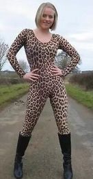 Lycar Spandex Catsuit Costumes Leopard Costume Animal Zentai Full Body Cosplay crew neck jumpsuit