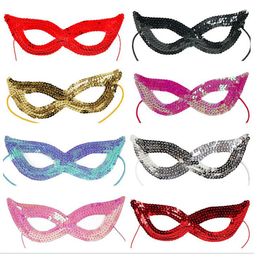 Party Masks 20pc Girl Sequins Sexy Cat Eye Mask Venetian Carnival Masquerade Half Face Ball Birthday Wedding Decoration 220920