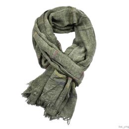 Scarves Men Autumn Winter Cotton Linen Wraps Ring Scarf Khaki Black Navy Pink Warm Long Fashion Brand Men's Shawl Neckwear baiying