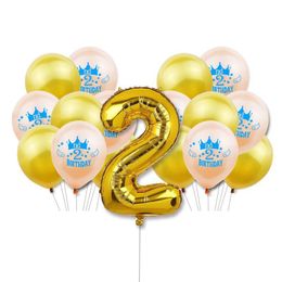 Party Decoration 2Nd Happy Birthday Balloons Boy Girl 2 Years Old Two Year Latex Baloon Number Ballon Baby Shower Drop Delivery 2021 Dh7Zb