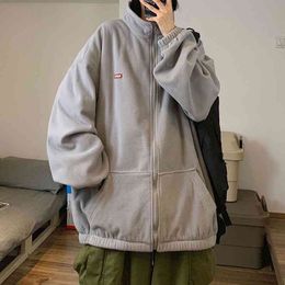 Hoodies Hoodies New Popular Fleece Jackets Women Zipper Baggy Harajuku Hip Hop Thermal Sweatshirt Man Thick Loose Ins Fashion Outerwear Plush