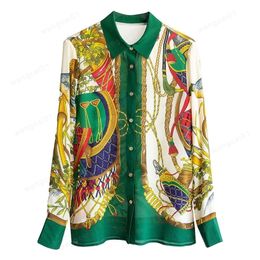 Women's Blouses Shirts Runway Brand Design Luxury Plus Size Top Summer Baroque Vintage Shirt Women Print Long Seve Blouse CloTHes 3L Y200828 0921H22