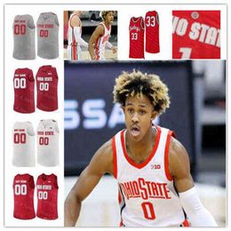 Wskt Wears Custom 2021 Ohio State Buckeyes College Basketball OSU Jersey DAngelo Russell Duane Washington E.J. Liddell Justice Sueing Kyle Young