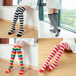 Women Socks & Hosiery Girls Over Knee Long Stripe Printed Thigh High Striped Cotton 5 Style Sweet Cute Plus Size Overknee SocksSocks