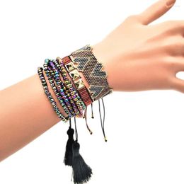 Charm Bracelets Go2boho Vintage Miyuki Bracelet For Women Glass Beads Pulseras Mujer Moda Heart Jewellery Crystal Tassel