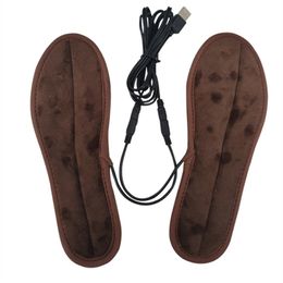 Shoe Parts Accessories Unisex USB Electric Powered Heating Insoles for Outdoor Sports Shoes Boots Feet Warmer Plush Fur Soft Heated Washable 220921