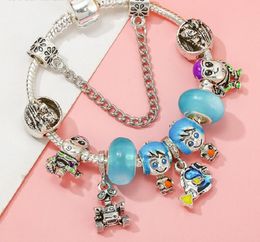 Fit Pandora Charm Bracelets 925 Sterling Silver Murano Glass Clown Fish European Charm Beads Fits Bracelets blue Boy Enamel Robot Dangle DIY Jewellery