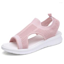 Sandals 2022 Summer Women Canvas Open Toe Wedges Platform Ladies Shoes Lightweight Sneakers Big 42 Zapatos Mujer